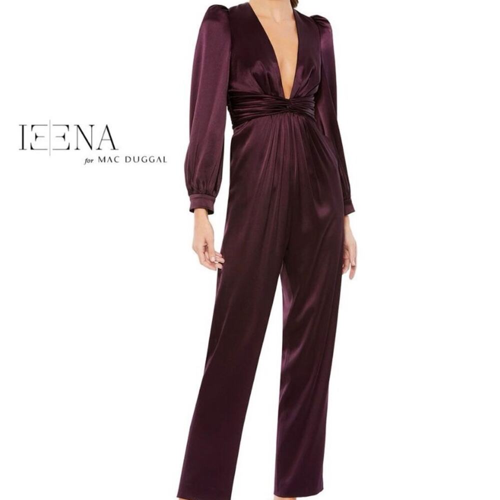 IEENA for Mac Duggal Jumpsuit , colour Plum, style A2647, size 4